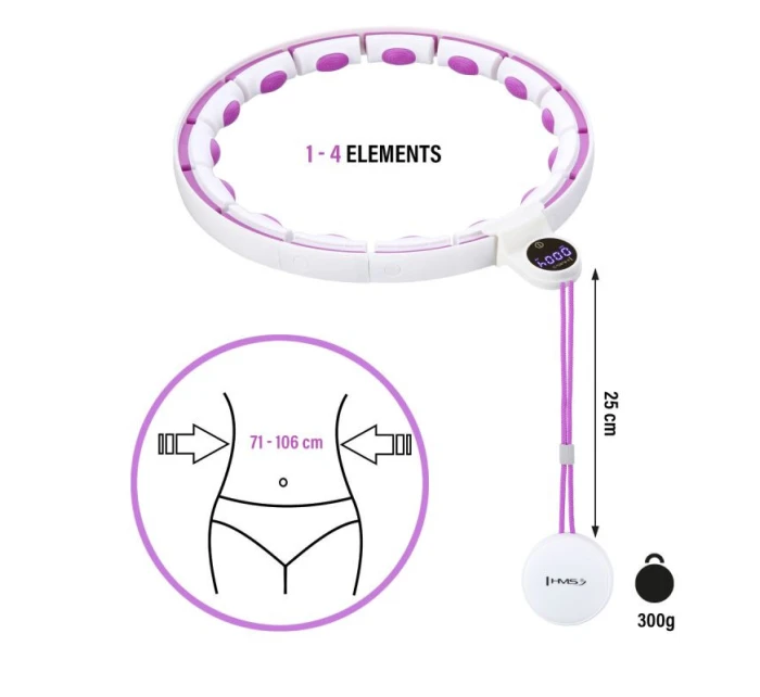 HHM17 HULA HOP BIELA/FIALOVÁ S MAGNETMI A ZÁVAŽÍM + POČÍTADLO HMS HHM17 HULA HOP BIELA/FIALOVÁ S MAGNETMI A ZÁVAŽÍM + POČÍTADLO HMS