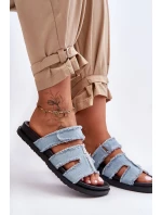 Dámské látkové sandály na zip Modrý model 21628635 - Boto Dámské látkové sandály na zip Modrý model 21628635 - Boto