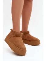 Dámské sněhule z přírodního semiše Camel Mairene