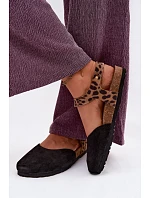 Kožené semišové dámské sandály s uzavřenými prsty Maciejka H7365-01 Černé