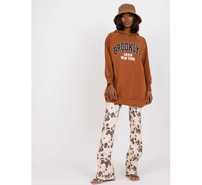 Dámska mikina-DHJ-BL-15658.35-svetlo hnedá