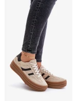 Zazoo N1176 Semišové tenisky na platforme béžová Zazoo N1176 Semišové tenisky na platforme béžová