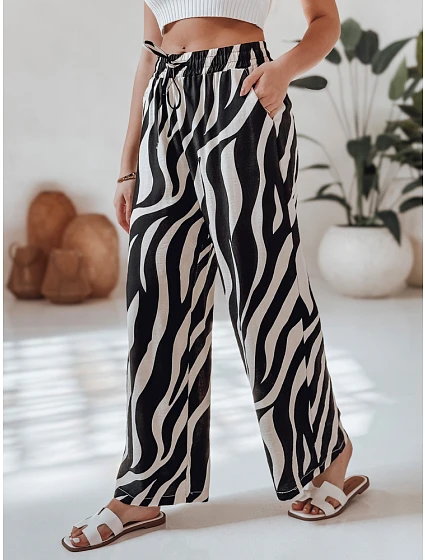 Dámské pruhované kalhoty se širokými nohavicemi model 22270409 - FashionStreet Dámské pruhované kalhoty se širokými nohavicemi model 22270409 - FashionStreet
