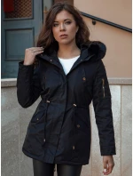 Dámska zimná bunda s kožušinou ERISS black FashionStreet TY4551