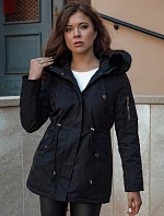 Dámska zimná bunda s kožušinou ERISS black FashionStreet TY4551