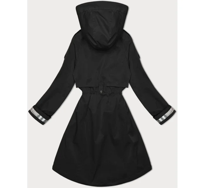 Tenká čierna dámska bunda s kapucňou BH Forever (BH-2403) Tenká čierna dámska bunda s kapucňou BH Forever (BH-2403)