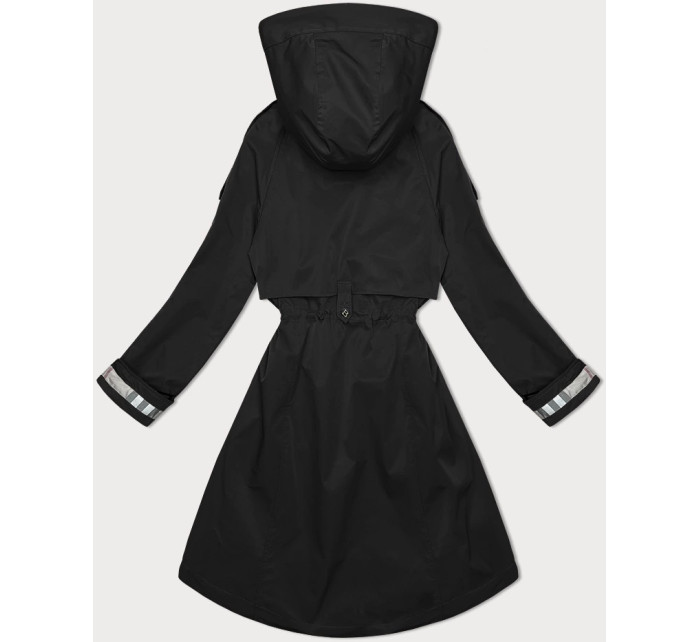 Tenká čierna dámska bunda s kapucňou BH Forever (BH-2403)