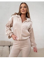 Dvojdielna velúrová súprava so zvončekmi Goodlookin beige (821144) Dvojdielna velúrová súprava so zvončekmi Goodlookin beige (821144)