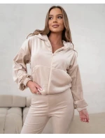 Dvojdielna velúrová súprava so zvončekmi Goodlookin beige (821144)