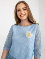 Dámska blúzka LK BZ 506642.94 Svetlomodrá s bielou - Lakerta Dámska blúzka LK BZ 506642.94 Svetlomodrá s bielou - Lakerta