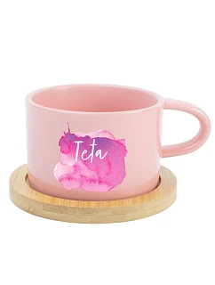 Akvarelová tlač Teta - ružový pohár na makrónky 200 ml
