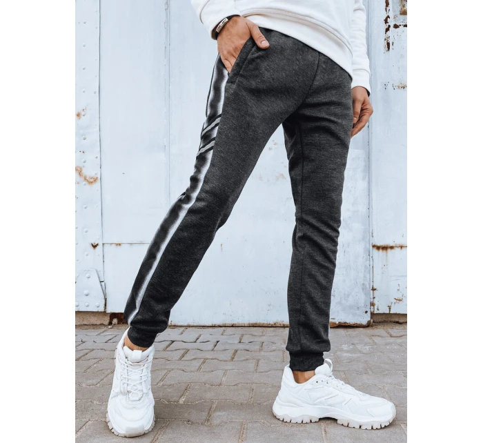 Pánske tmavosivé tepláky FashionStreet UX4197