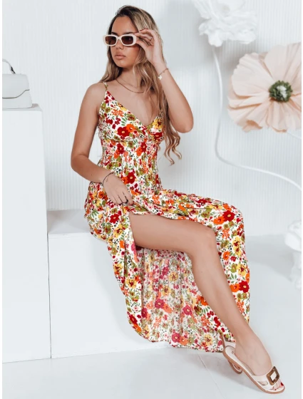 bílé květinové maxi šaty Dstreet model 21990241 - FashionStreet