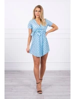 Modré bodkované šaty