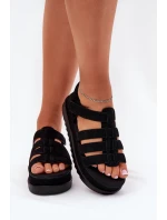 Dámské Sandály Na Platformě Eko Semišové Černé model 21696107 - Boto Dámské Sandály Na Platformě Eko Semišové Černé model 21696107 - Boto