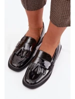 Lakované dámské mokasiny s třásněmi Černé Galera Lakované dámské mokasiny s třásněmi Černé Galera