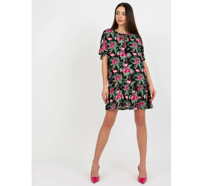 Šaty D73771M30306C čierno-zelené