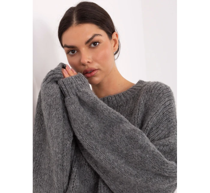 Sweter MI SW model 21795630 ciemny szary - FPrice Sweter MI SW model 21795630 ciemny szary - FPrice