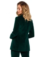 M643 Zamatové sako s jedným gombíkom - bordové