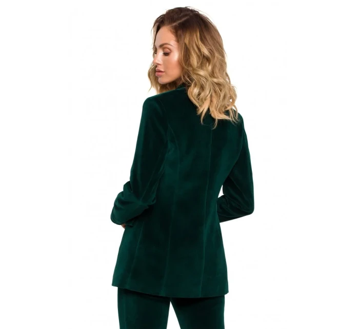 M643 Zamatové sako s jedným gombíkom - bordové