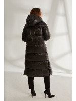 Monnari Bundy Dlouhý prošívaný kabát s kapucí černý