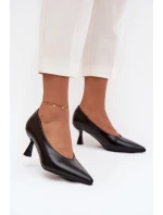 Dámske lakované lodičky na ihlovom podpätku Gavrielle - čierne Dámske lakované lodičky na ihlovom podpätku Gavrielle - čierne