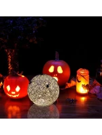 DEKORATÍVNA GUĽOVÁ LED PAVÚK LAMPA 15CM HALLOWEEN BIELA DEKORATÍVNA GUĽOVÁ LED PAVÚK LAMPA 15CM HALLOWEEN BIELA