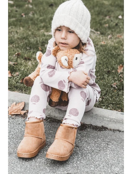 Dětské Teplé Sněhule Semišové Velbloud model 21602949 - Boto Dětské Teplé Sněhule Semišové Velbloud model 21602949 - Boto