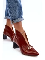 Kožené Boty Na  Hnědé model 21636031 - Maciejka