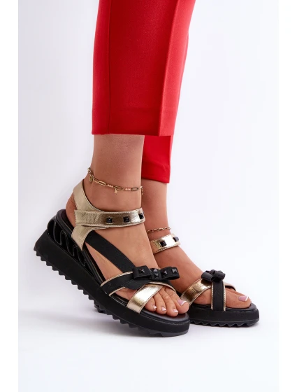 Sandały Damskie Z Kokardką D&A CR956 Złote