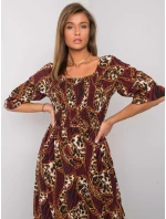 Šaty DHJ SK model 15859597 kaštanová - FPrice Šaty DHJ SK model 15859597 kaštanová - FPrice