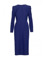 model 21319039 Tužkové šaty s ozdobnými rameny modré - STYLOVE model 21319039 Tužkové šaty s ozdobnými rameny modré - STYLOVE
