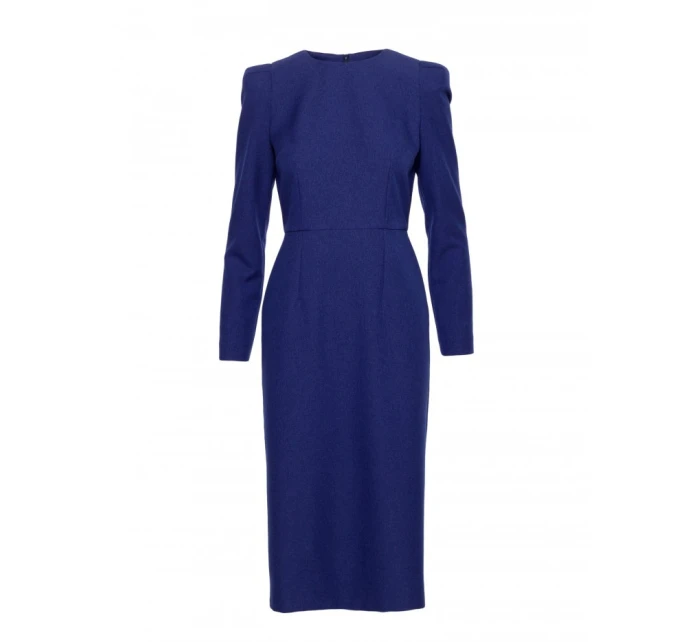 model 21319039 Tužkové šaty s ozdobnými rameny modré - STYLOVE model 21319039 Tužkové šaty s ozdobnými rameny modré - STYLOVE