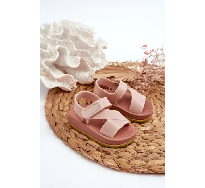 Detské sandále na suchý zips Voňavé ZAXY Svetloružové