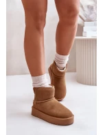 Kožené semišové tenisky s platformou nad členkom Camel Rianaella