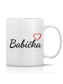 BABIČKA - klasický bílý keramický hrníček 300 ml