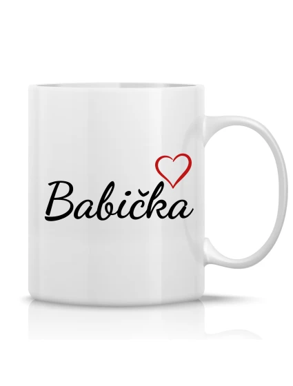 BABIČKA - klasický bílý keramický hrníček 300 ml