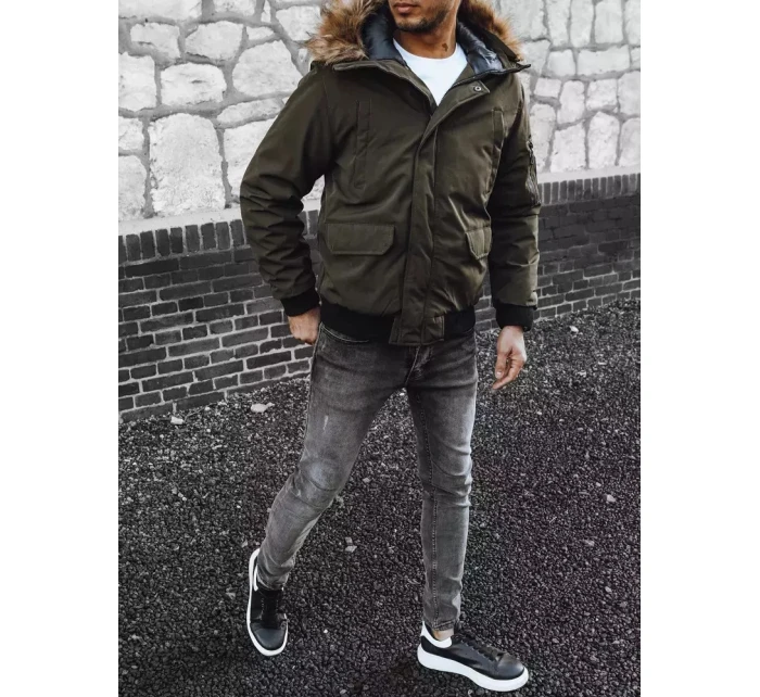 Pánska zimná zelená bunda FashionStreet TX4308