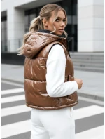 Dámská prošívaná vesta tmavě béžová Dstreet model 21970332 - FashionStreet