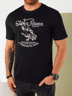 Pánske tričko s potlačou čierne FashionStreet RX5363