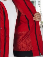 Pánská zimní bunda s kapucí červená Dstreet model 21982784 - FashionStreet