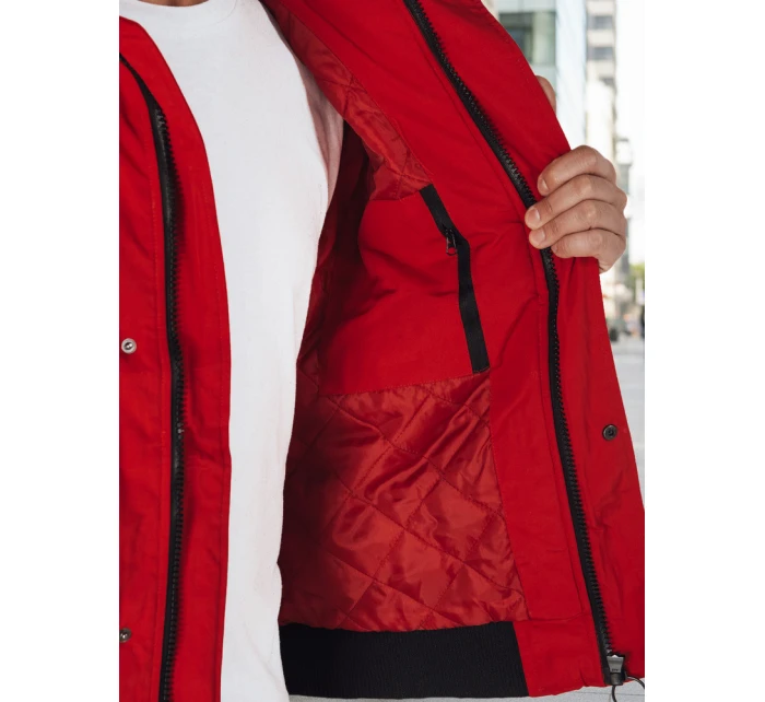Pánská zimní bunda s kapucí červená Dstreet model 21982784 - FashionStreet