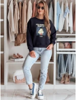 Dámska nadrozmerná mikina s potlačou GOOSHY navy blue FashionStreet BY1428 Dámska nadrozmerná mikina s potlačou GOOSHY navy blue FashionStreet BY1428