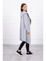 Dlhá pláštenka s kapucňou sivá