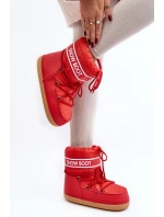 Damskie Wiązane Śniegowce Czerwone Soia