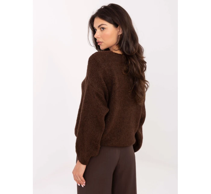 Sweter MI SW model 21370642 ciemny brązowy - FPrice Sweter MI SW model 21370642 ciemny brązowy - FPrice