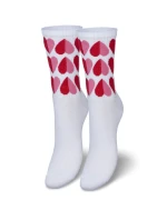 Dámske ponožky so srdiečkami - biele