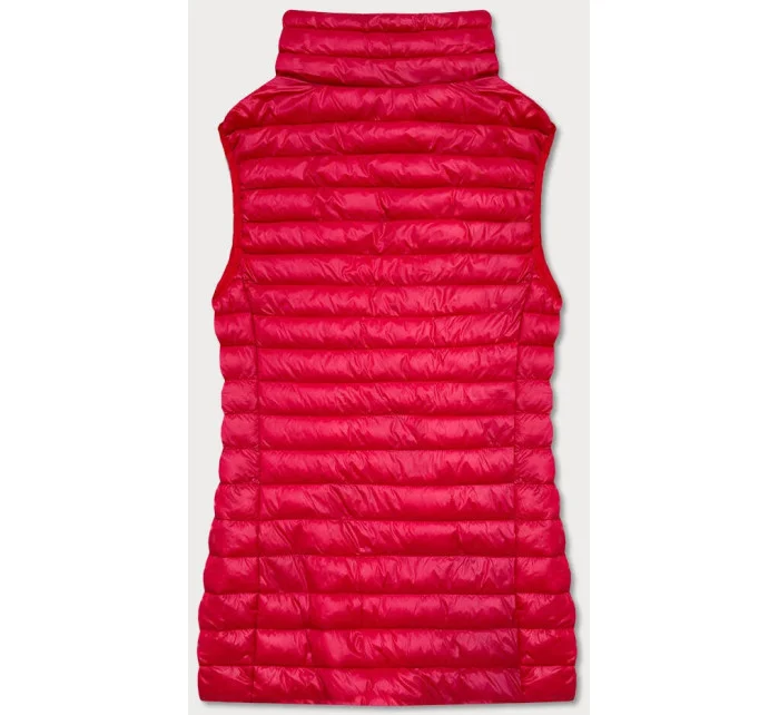 Tmavočervená krátka dámska prešívaná vesta (5M702-277) Tmavočervená krátka dámska prešívaná vesta (5M702-277)
