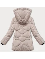 Dámska zimná bunda s odnímateľnou kapucňou LHD light beige (LHD-24577)