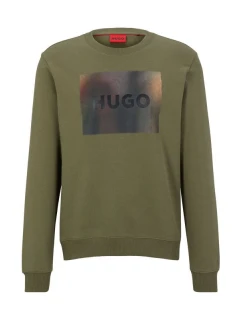 Hugo Boss Pánska bavlnená pletená mikina s potlačou Green (50488906-345) Pánske